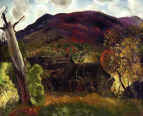 Blasted Tree And Deserted House Oil Painting by George Wesley Bellows