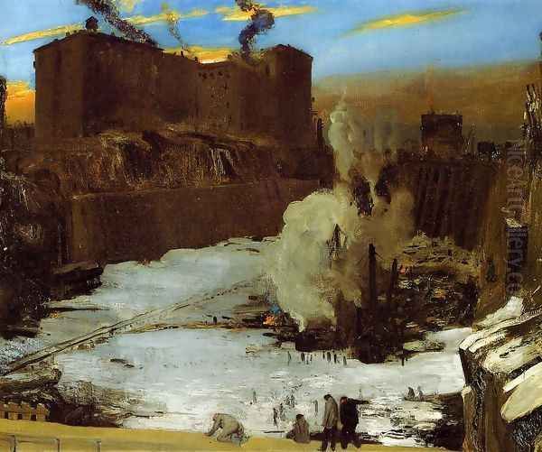 Pennsylvania Station Excavation Oil Painting by George Wesley Bellows