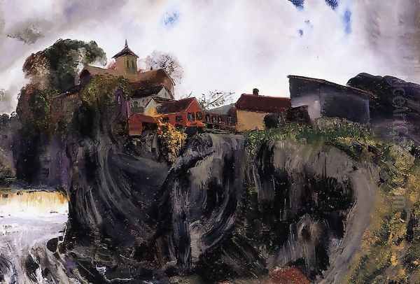 Cliffs At Eddyville Oil Painting by George Wesley Bellows