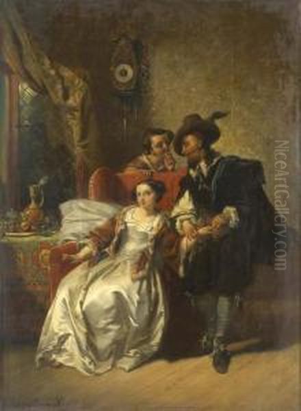 The Physician's Visit Oil Painting by Casimir Van Den Daele