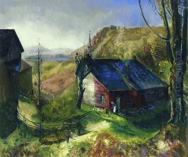 Mountain Farm Oil Painting by George Wesley Bellows