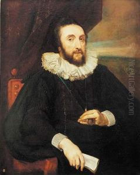 Retrato De Thomas Howard, Conde De Arundel Oil Painting by Daniel Van Den Dyck