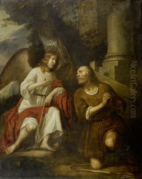 The Angel Visiting Gideon Oil Painting by Gerbrand Van Den Eeckhout