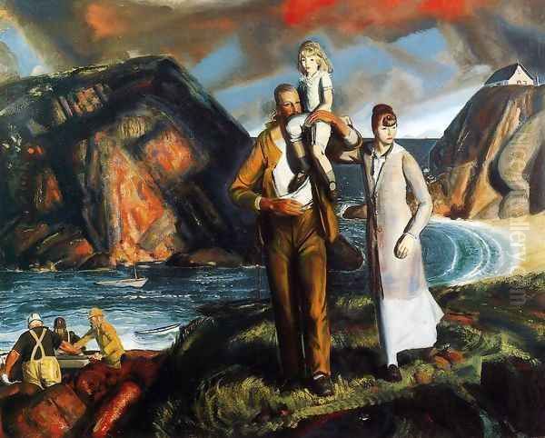 Fishermans Family Oil Painting by George Wesley Bellows