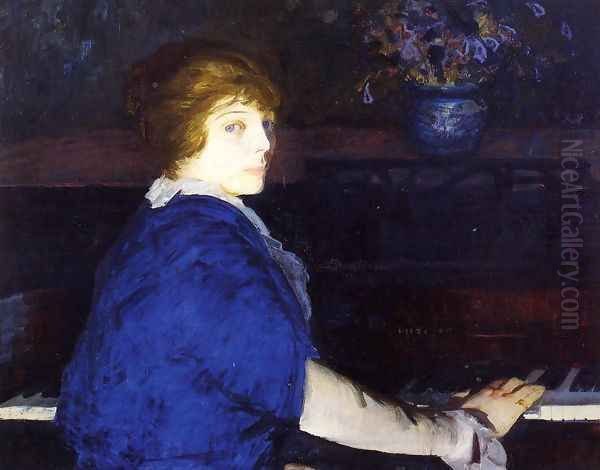 Emma At The Piano Oil Painting by George Wesley Bellows