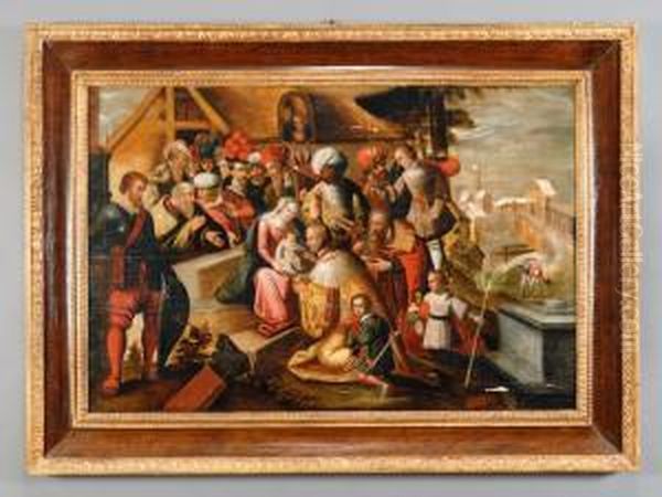 Adorazione Dei Magi Oil Painting by Kasper or Gaspar van den Hoecke