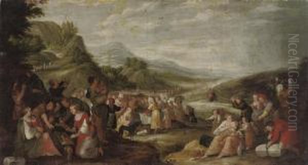 The Crossing Of The Red Sea Oil Painting by Kasper or Gaspar van den Hoecke