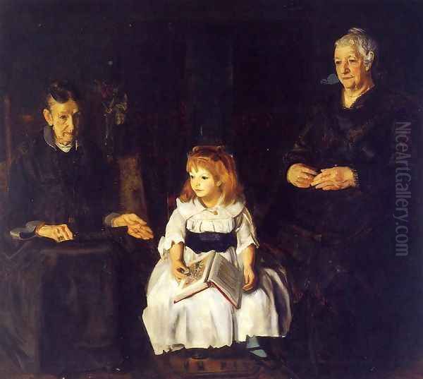 Elinor Jean And Anna Oil Painting by George Wesley Bellows