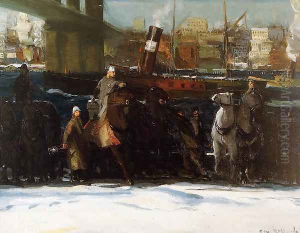 Snow Dumpers Oil Painting by George Wesley Bellows