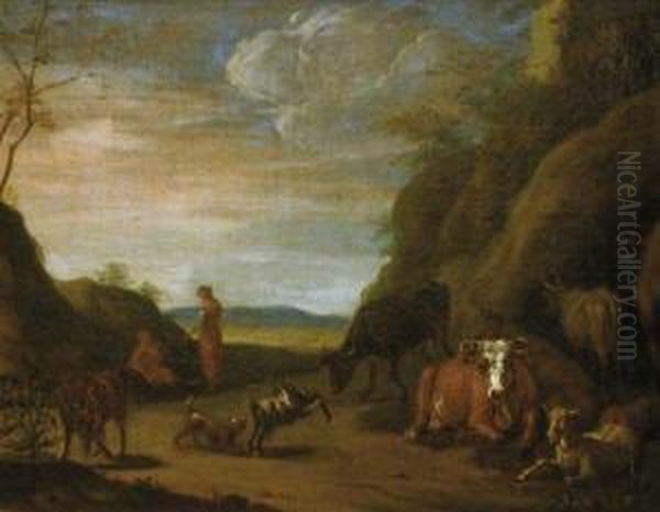 Scene Pastorale. Oil Painting by Rembrandt Van Rijn