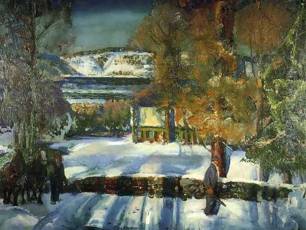 Winter Road Oil Painting by George Wesley Bellows