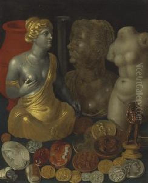 A Collection Of Ancient Objects Oil Painting by Hendrik Van Der Borcht