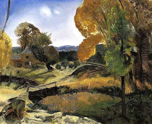 Little Bridge Woodstock Oil Painting by George Wesley Bellows