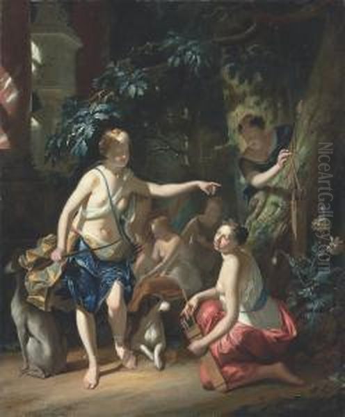 Diana Setting Out For The Hunt Oil Painting by Adriaan Van Der Burg