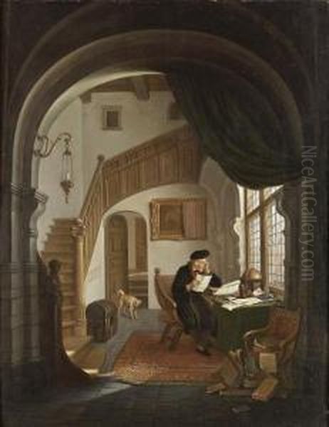 Scholar Oil Painting by Hendrick Van Der Burgh