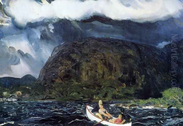 In A Rowboat Oil Painting by George Wesley Bellows