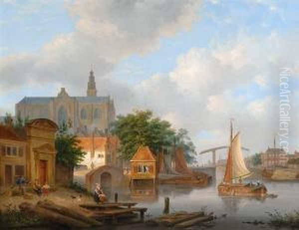 View Of A Church Oil Painting by Pieter Daniel van der Burgh