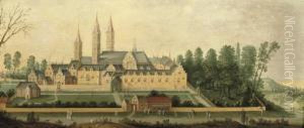 A View Of Egmond Abbey Oil Painting by Claes Jacobsz. van der Heck