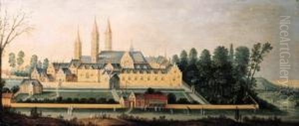 A View Of Egmond Abbey Oil Painting by Claes Jacobsz. van der Heck