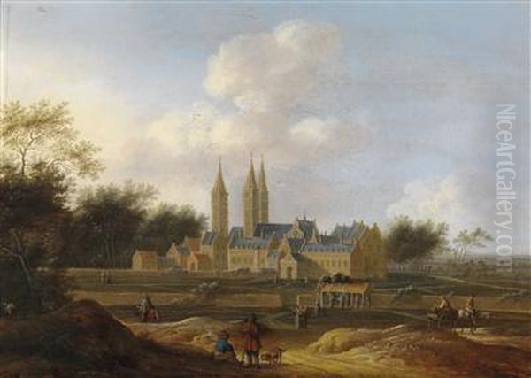 View Of The Abbey At Egmond Oil Painting by Anthony Jansz van der Croos