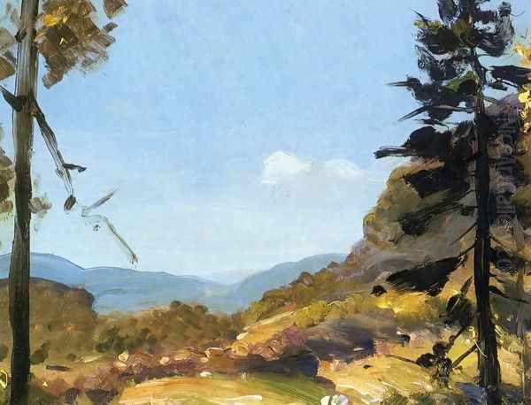 Evening Hills Catskill Mountains Oil Painting by George Wesley Bellows