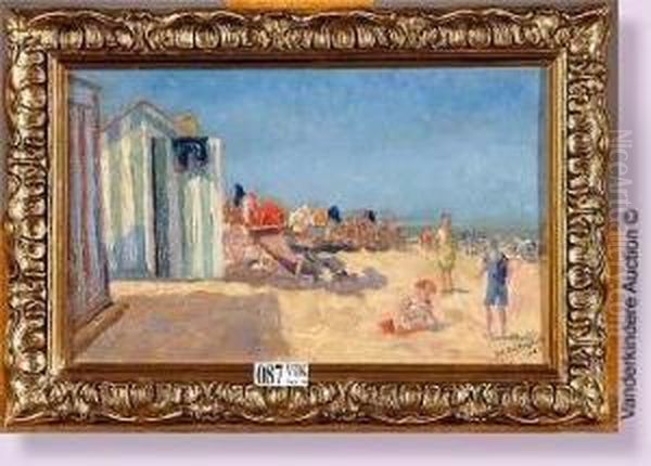 Plage Animee Oil Painting by Berroni Van Der Gheynst