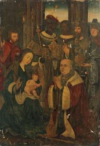 L'adoration Des Rois Mages Oil Painting by Follower of Hugo van der Goes