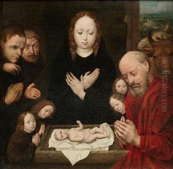 The Adoration Of The Shepherds Oil Painting by Follower of Hugo van der Goes