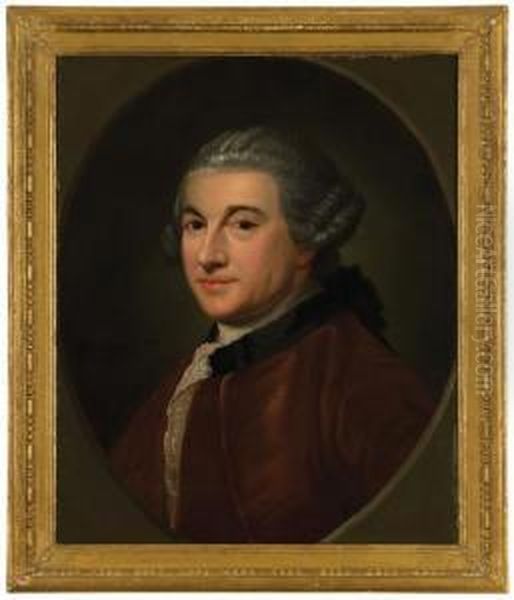 Portrait Of The Actor David Garrick Oil Painting by Benjamin van der Gucht