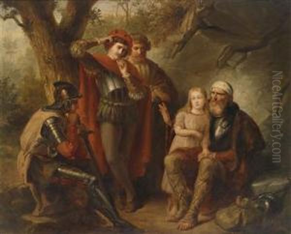 The Injured Knight Oil Painting by Edmond Van Der Haeghen