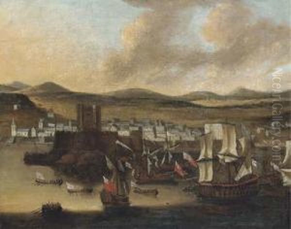 The Landing Of William Iii At Carrickfergus Oil Painting by William Van Der Hagen