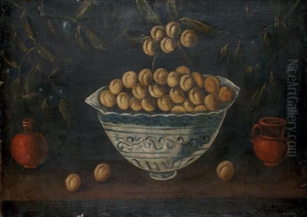 Nature Morte A La Coupe En Porcelaine Et Pichet Oil Painting by Juan Van Der Hamen Y Leon