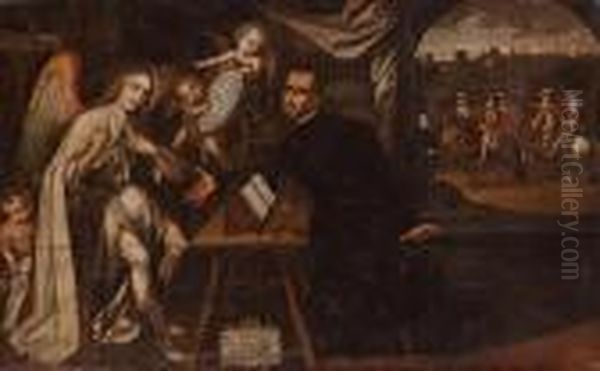 La Aparicion Del Arcangel San Rafael Al Padre Roelas Oil Painting by Juan Van Der Hamen Y Leon