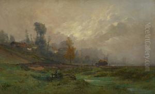 Paysage Avec Scene De Moisson Oil Painting by Hendrik Van Der Hecht