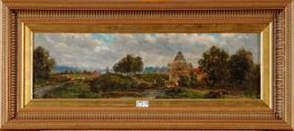 Paysage Avec Vue Du Chateau De Tervueren Oil Painting by Hendrik Van Der Hecht