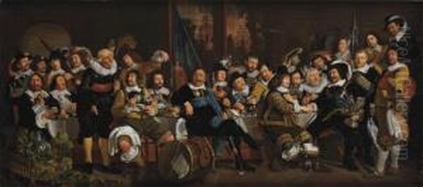 Helst The Celebration Of The Peace Of Munster Oil Painting by Bartholomeus Van Der Helst