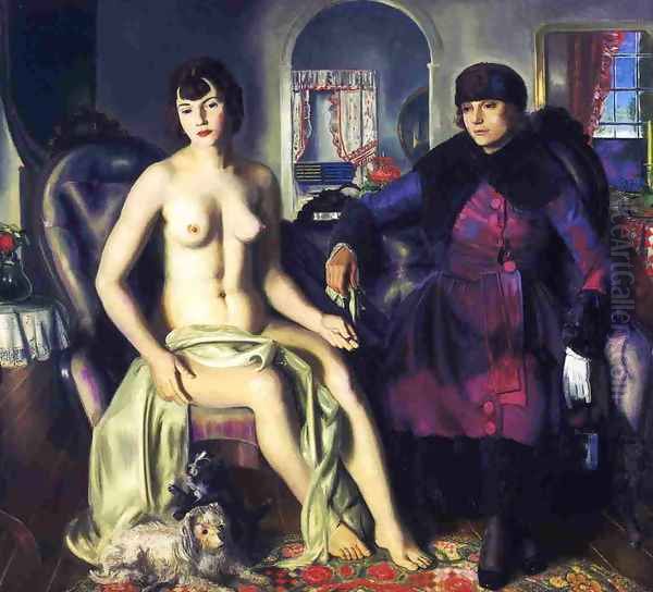 Two Women Aka Sacred And Profane Love Oil Painting by George Wesley Bellows