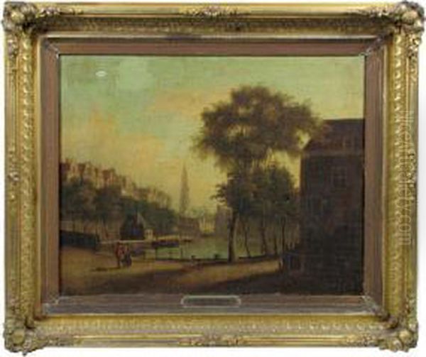 View Of Amsterdam Oil Painting by Jan Van Der Heyden