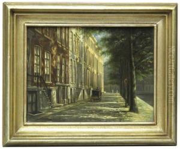 Gracht Bei Sonnenschein Oil Painting by Johannes Hermanus Van Heyden