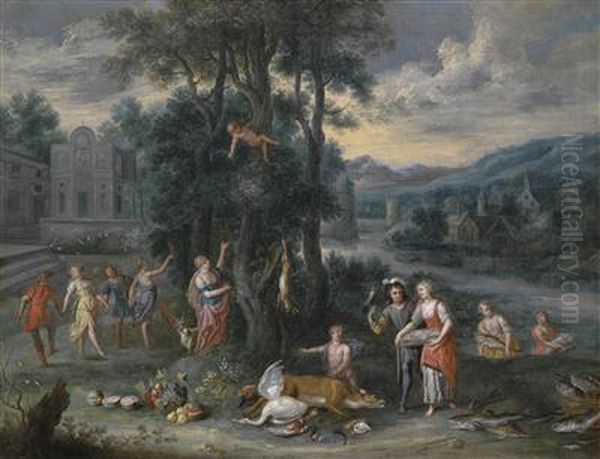 An Allegory Of Autumn Oil Painting by Jan van den Hoecke