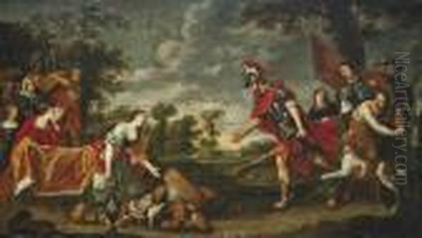 The Offering Of Abigail Oil Painting by Jan van den Hoecke