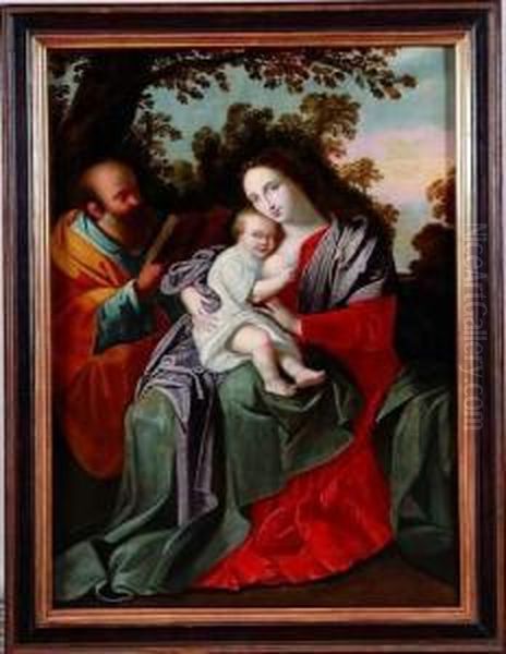 sainte Famille Dans Un Paysage Oil Painting by Jan van den Hoecke