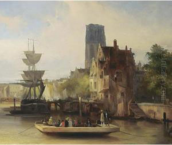 The Ferry Oil Painting by Jan Van Der Kaa