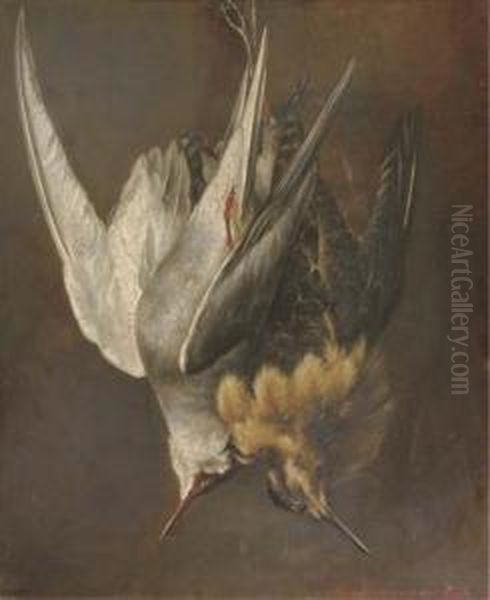 The Catch Oil Painting by Hendrika Wilhelmina Van Der Kellen