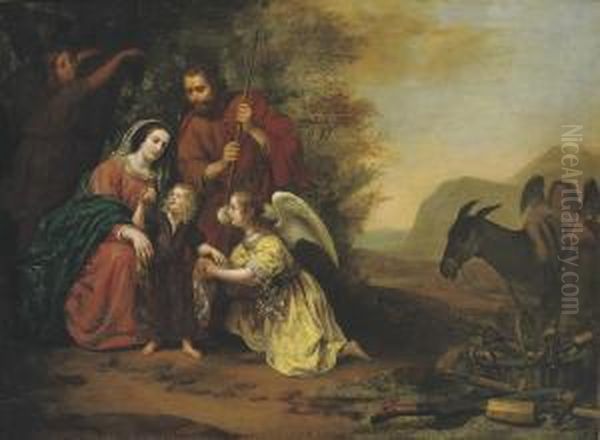 The Rest On The Flight Into Egypt Oil Painting by Gysbrecht Van Der Kuyl