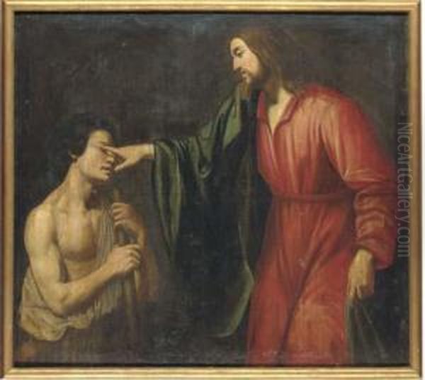 Christ Healing The Blind Man Oil Painting by Gysbrecht Van Der Kuyl