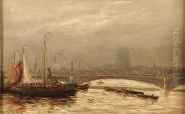 Blackfriars Bridge, London Oil Painting by Gerard Van Der Laan