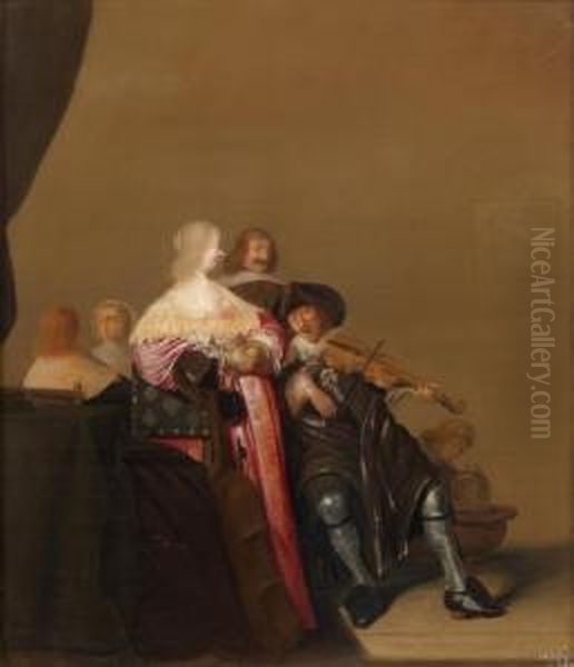 Les Musiciens Oil Painting by Christoffel Jacobsz van der Lamen