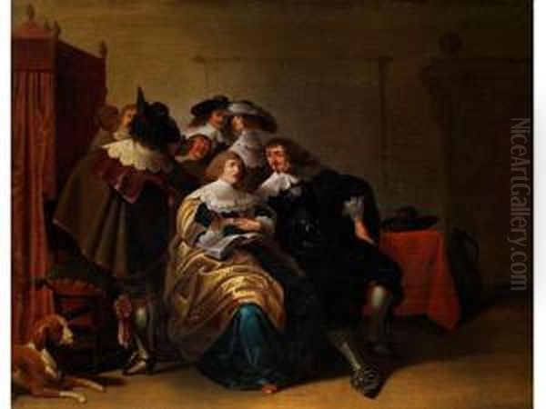 Hollandisches Gesellschaftsbild Oil Painting by Christoffel Jacobsz van der Lamen