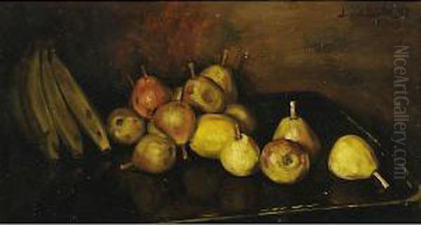 Natura Morta Con Frutta Oil Painting by Jan Van Der Linde